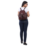 BRAND LEATHER Genuine Leather Stylish Women's Backpack Use for College|School|Office|Travel
