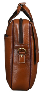 BRAND LEATHER Laptop Bag for Men - Genuine Leather Office Bag with Multiple Compartments Fits 14/15.6/16 Inch Laptop Bag - Messenger and Shoulder Bag for Travel - Water Resistant