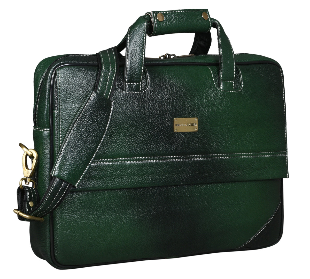 BRAND LEATHER Laptop Bag for Men - Genuine Leather Office Bag with Multiple Compartments Fits 14/15.6/16 Inch Laptop Bag - Messenger and Shoulder Bag for Travel - Water Resistant