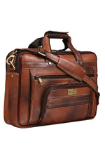 Genuine Leather Briefcase for Men Business Travel Messenger Bags 15.6 Inch Laptop Bag