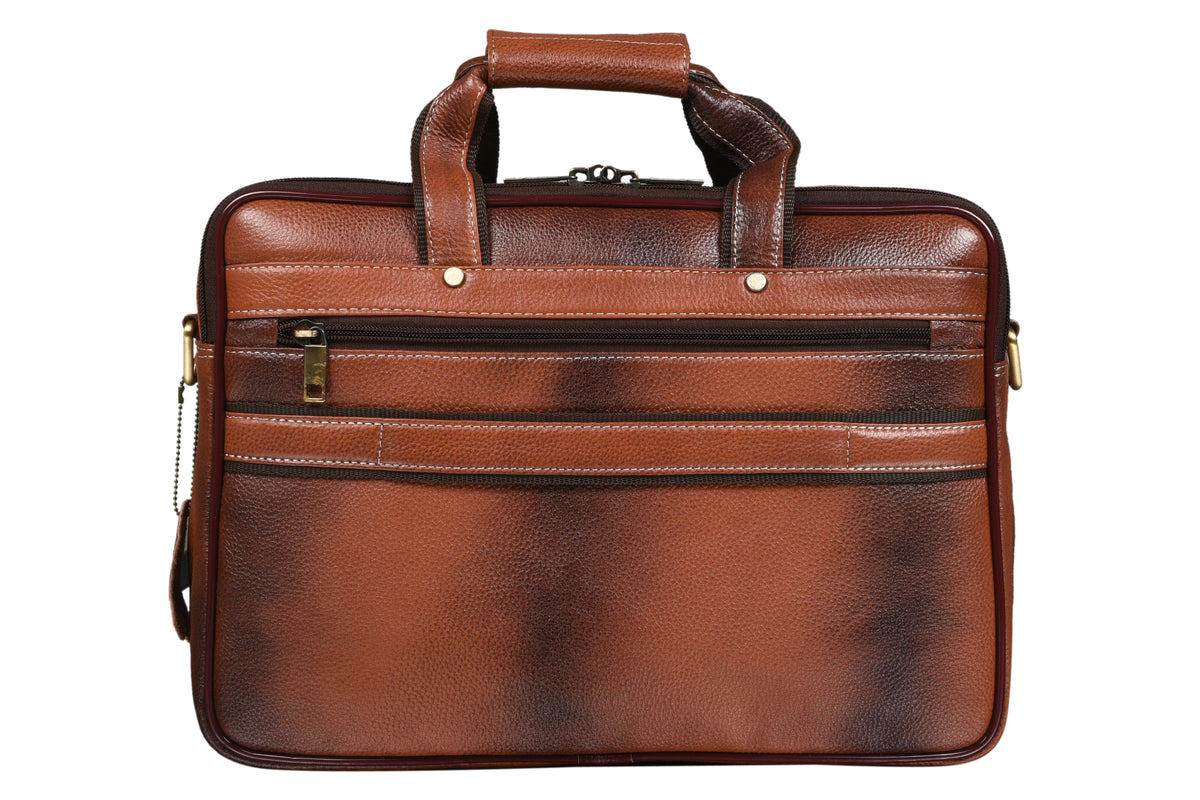 Genuine Leather Briefcase for Men Business Travel Messenger Bags 15.6 Inch Laptop Bag