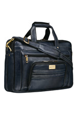 Genuine Leather Briefcase for Men Business Travel Messenger Bags 15.6 Inch Laptop Bag