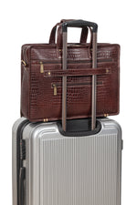 Genuine Leather Laptop Bag for Men - Office Bag, Brown - Fits Up to 14/15.6/16 Inch Laptop/MacBook - Laptop Messenger Bag/Side Shoulder Bag with Adjustable Strap - 1 Year Warranty