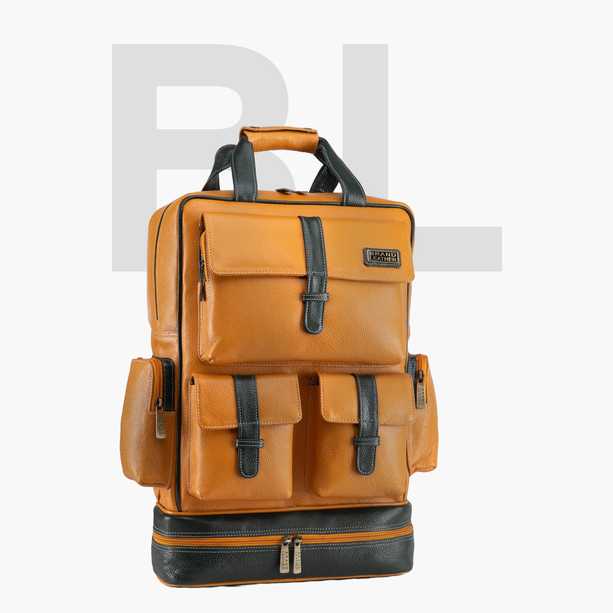 BRAND LEATHER Full Grain Buffalo - Hide Leather Backpack Large Capacity 15/15.6/16/17 Inch Laptop Bag Multi Pockets Travel Daypack