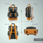 BRAND LEATHER Full Grain Buffalo - Hide Leather Backpack Large Capacity 15/15.6/16/17 Inch Laptop Bag Multi Pockets Travel Daypack