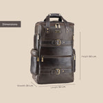 BRAND LEATHER Full Grain Buffalo - Hide Leather Backpack Large Capacity 15/15.6/16/17 Inch Laptop Bag Multi Pockets Travel Daypack