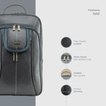 BRAND LEATHER Men's Full Grain Cow Hide Leather 17 Inch Laptop Backpack Large Capacity Weekender Overnight Camping Travel Rucksack