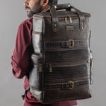 BRAND LEATHER Full Grain Buffalo - Hide Leather Backpack Large Capacity 15/15.6/16/17 Inch Laptop Bag Multi Pockets Travel Daypack