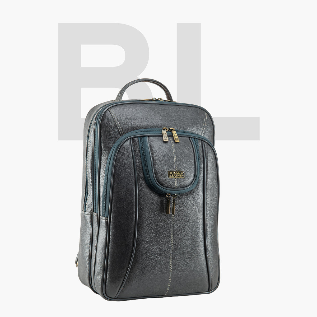 BRAND LEATHER Men's Full Grain Cow Hide Leather 17 Inch Laptop Backpack Large Capacity Weekender Overnight Camping Travel Rucksack