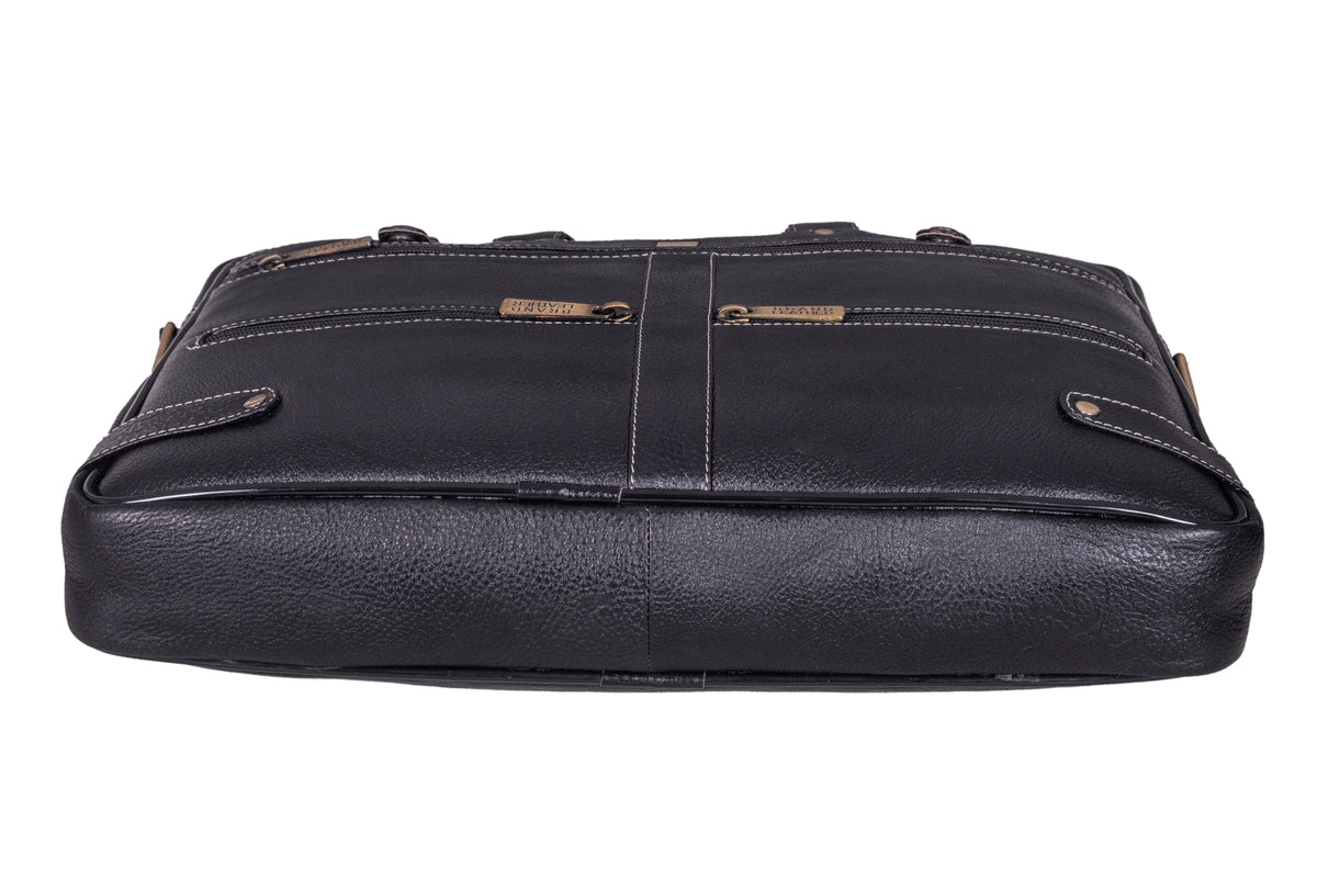 Laptop Bag for Men - Genuine Leather Messenger Bag for Office - Fits up to 16 Inch Laptop -Brown Shoulder Bag with Multiple Compartments - Executive Leather Bag for Work and Travel
