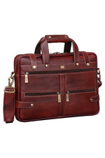 Laptop Bag for Men - Genuine Leather Messenger Bag for Office - Fits up to 16 Inch Laptop -Brown Shoulder Bag with Multiple Compartments - Executive Leather Bag for Work and Travel