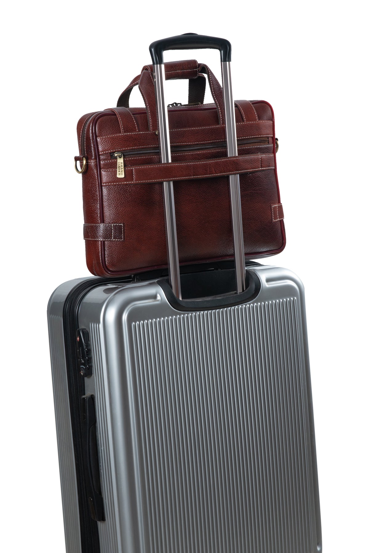 Laptop Bag for Men - Genuine Leather Messenger Bag for Office - Fits up to 16 Inch Laptop -Brown Shoulder Bag with Multiple Compartments - Executive Leather Bag for Work and Travel