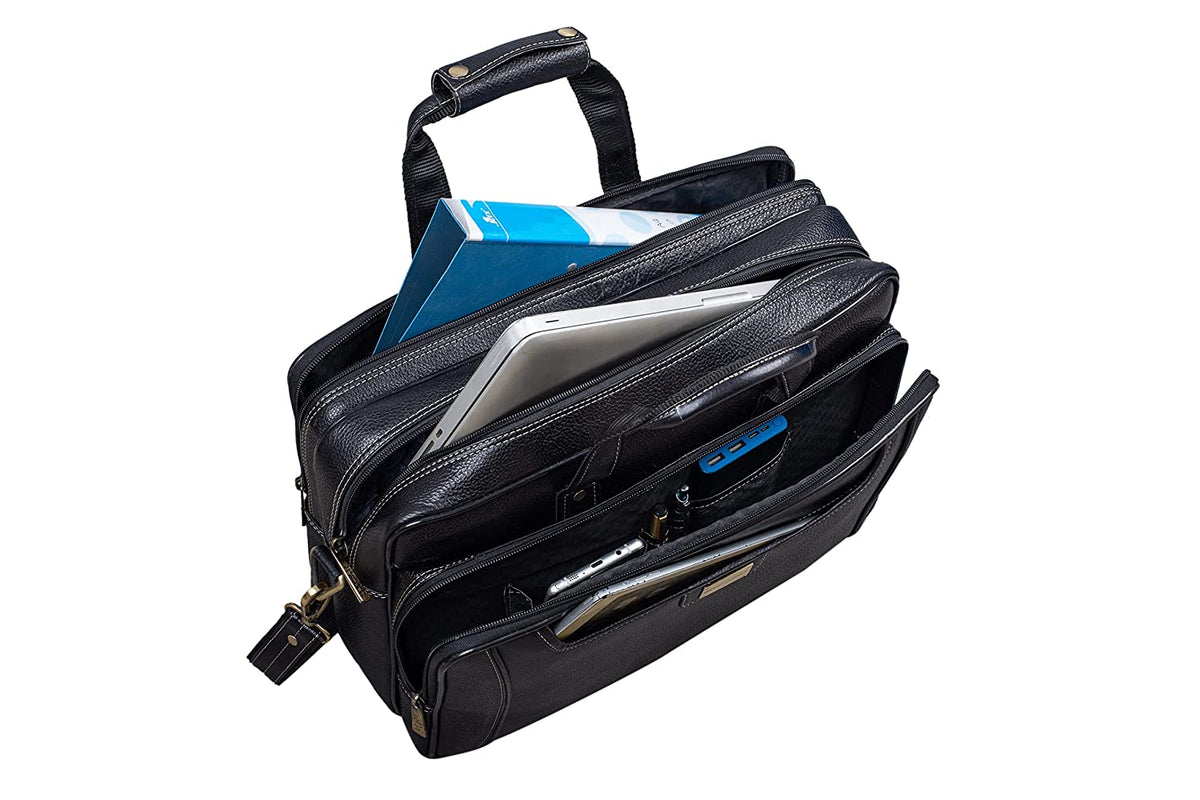Genuine Leather 16 Inch Laptop Messenger Bag With Huge Capacity