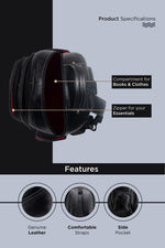 BRAND LEATHER Men's Full Grain Cow Hide Leather 17 Inch Laptop Backpack Large Capacity Weekender Overnight Camping Travel Rucksack