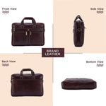 BRAND LEATHER Laptop Bag for Men - Genuine Leather Office Bag with Multiple Compartments Fits 14/15.6/16 Inch Laptop Bag - Messenger and Shoulder Bag for Travel - Water Resistant