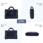 BRAND LEATHER Laptop Bag for Men - Genuine Leather Office Bag with Multiple Compartments Fits 14/15.6/16 Inch Laptop Bag - Messenger and Shoulder Bag for Travel - Water Resistant