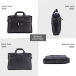 BRAND LEATHER Laptop Bag for Men - Genuine Leather Office Bag with Multiple Compartments Fits 14/15.6/16 Inch Laptop Bag - Messenger and Shoulder Bag for Travel - Water Resistant