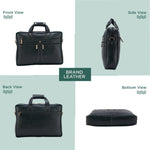 BRAND LEATHER Laptop Bag for Men - Genuine Leather Office Bag with Multiple Compartments Fits 14/15.6/16 Inch Laptop Bag - Messenger and Shoulder Bag for Travel - Water Resistant