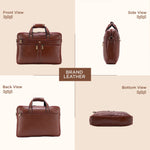 BRAND LEATHER Laptop Bag for Men - Genuine Leather Office Bag with Multiple Compartments Fits 14/15.6/16 Inch Laptop Bag - Messenger and Shoulder Bag for Travel - Water Resistant