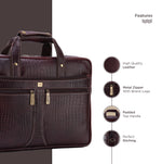 BRAND LEATHER Laptop Bag for Men - Genuine Leather Office Bag with Multiple Compartments Fits 14/15.6/16 Inch Laptop Bag - Messenger and Shoulder Bag for Travel - Water Resistant