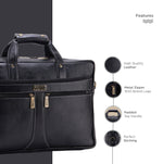BRAND LEATHER Laptop Bag for Men - Genuine Leather Office Bag with Multiple Compartments Fits 14/15.6/16 Inch Laptop Bag - Messenger and Shoulder Bag for Travel - Water Resistant