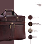 BRAND LEATHER Laptop Bag for Men - Genuine Leather Office Bag with Multiple Compartments Fits 14/15.6/16 Inch Laptop Bag - Messenger and Shoulder Bag for Travel - Water Resistant