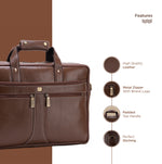 BRAND LEATHER Laptop Bag for Men - Genuine Leather Office Bag with Multiple Compartments Fits 14/15.6/16 Inch Laptop Bag - Messenger and Shoulder Bag for Travel - Water Resistant