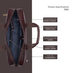 BRAND LEATHER Laptop Bag for Men - Genuine Leather Office Bag with Multiple Compartments Fits 14/15.6/16 Inch Laptop Bag - Messenger and Shoulder Bag for Travel - Water Resistant