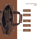 BRAND LEATHER Laptop Bag for Men - Genuine Leather Office Bag with Multiple Compartments Fits 14/15.6/16 Inch Laptop Bag - Messenger and Shoulder Bag for Travel - Water Resistant