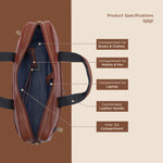 BRAND LEATHER Laptop Bag for Men - Genuine Leather Office Bag with Multiple Compartments Fits 14/15.6/16 Inch Laptop Bag - Messenger and Shoulder Bag for Travel - Water Resistant