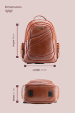 BRAND LEATHER Men's Full Grain Cow Hide Leather 17 Inch Laptop Backpack Large Capacity Weekender Overnight Camping Travel Rucksack