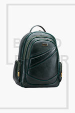 BRAND LEATHER Men's Full Grain Cow Hide Leather 17 Inch Laptop Backpack Large Capacity Weekender Overnight Camping Travel Rucksack