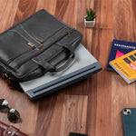 BRAND LEATHER Laptop Bag for Men - Genuine Leather Office Bag with Multiple Compartments Fits 14/15.6/16 Inch Laptop Bag - Messenger and Shoulder Bag for Travel - Water Resistant