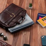 BRAND LEATHER Laptop Bag for Men - Genuine Leather Office Bag with Multiple Compartments Fits 14/15.6/16 Inch Laptop Bag - Messenger and Shoulder Bag for Travel - Water Resistant