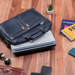 BRAND LEATHER Laptop Bag for Men - Genuine Leather Office Bag with Multiple Compartments Fits 14/15.6/16 Inch Laptop Bag - Messenger and Shoulder Bag for Travel - Water Resistant