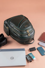 BRAND LEATHER Men's Full Grain Cow Hide Leather 17 Inch Laptop Backpack Large Capacity Weekender Overnight Camping Travel Rucksack