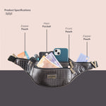 BRAND LEATHER Genuine Leather Stylish Waist Bag Elegant Style Travel Pouch Passport Holder with Adjustable Strap Unisex