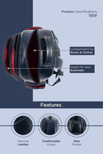 BRAND LEATHER Men's Full Grain Cow Hide Leather 17 Inch Laptop Backpack Large Capacity Weekender Overnight Camping Travel Rucksack