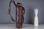 BRAND LEATHER Full Grain Buffalo - Hide Leather Backpack Large Capacity 15/15.6/16/17 Inch Laptop Bag Multi Pockets Travel Daypack