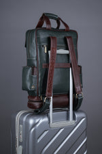 BRAND LEATHER Full Grain Buffalo - Hide Leather Backpack Large Capacity 15/15.6/16/17 Inch Laptop Bag Multi Pockets Travel Daypack