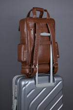 BRAND LEATHER Full Grain Buffalo - Hide Leather Backpack Large Capacity 15/15.6/16/17 Inch Laptop Bag Multi Pockets Travel Daypack