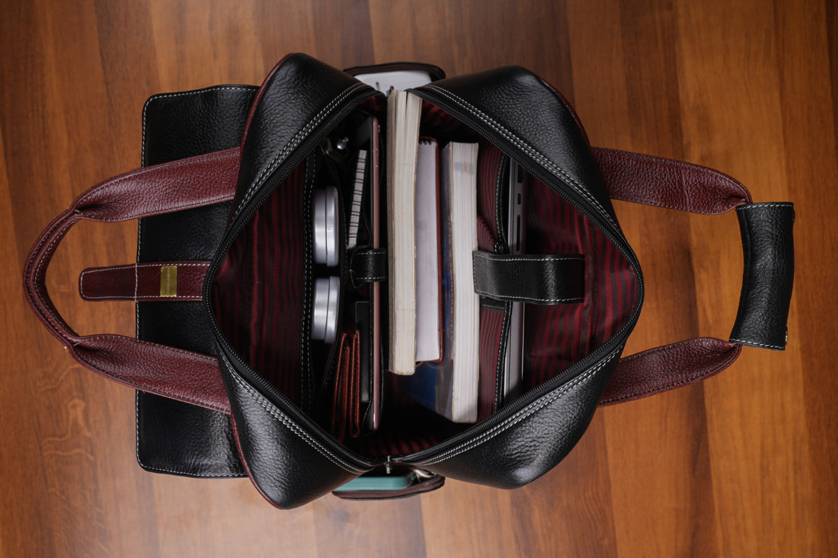 BRAND LEATHER Full Grain Buffalo - Hide Leather Backpack Large Capacity 15/15.6/16/17 Inch Laptop Bag Multi Pockets Travel Daypack