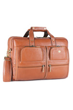 Genuine Leather Laptop Bag for Men - Office Bag, Brown - Fits Up to 16-inch Laptop/MacBook - Shoulder Bag/Hand Bag