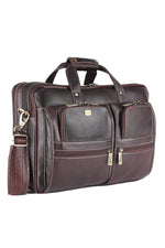 Genuine Leather Laptop Bag for Men - Office Bag, Brown - Fits Up to 16-inch Laptop/MacBook - Shoulder Bag/Hand Bag