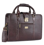 BRAND LEATHER Genuine Leather Laptop Bag for Men - Office Bag, Brown - Fits Up to 14/15.6/16 Inch Laptop/MacBook - Laptop Messenger Bag/Side Shoulder Bag with Adjustable Strap - 1 Year Warranty