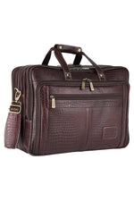 Genuine Leather 17 inch Laptop Messenger Bag with 3 Gusset|Shoulder Padded|ATM Card Slot|Mobile Pocket|Pen Pocket