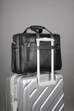 Laptop Bag for Men - Genuine Leather Shoulder Bag for Office and Travel, Brown, Fits upto 16" Laptop, Water Resistant, Multiple Compartments, Messenger bags with Trolley Strap