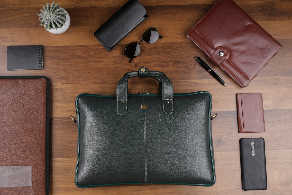 BRAND LEATHER Genuine Leather Laptop Bag for Men/Office Bag for Men |Fits 14|15.6|16 Inch Laptop Bag/MacBook |Leather Bag for Men with Shoulder Straps|Crossbody Laptop Messenger Bag for Men