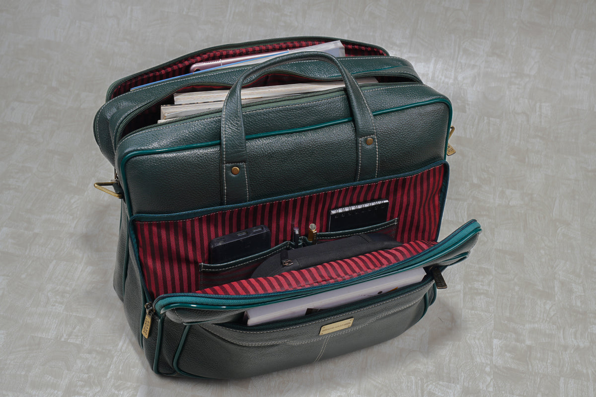 Genuine Leather Laptop Bag for Men - Office Bag, Brown - Fits Up to 16-inch Laptop/MacBook - Shoulder Bag/Hand Bag