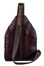 BRAND LEATHER Men's Genuine Leather Sling Chest Bag Casual Shoulder Daypack's